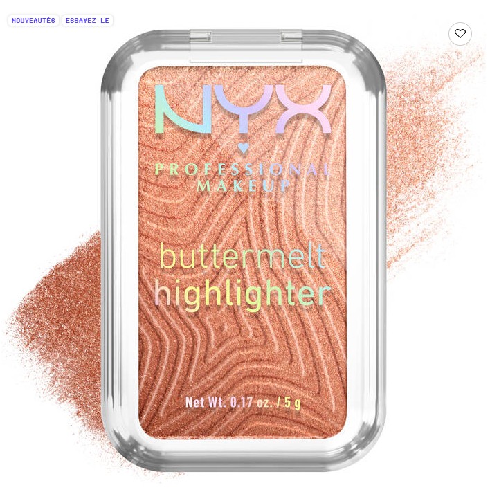 NYX Buttermelt Highlighter illuminateur visage effet glow lumineux longue tenue